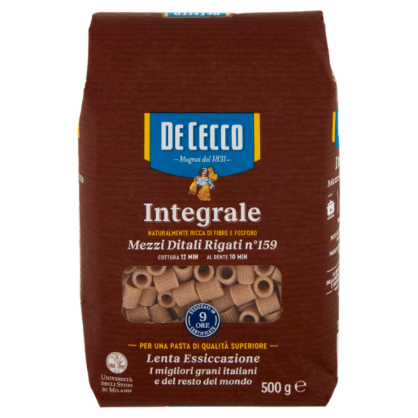 De Cecco Integrale Mezzi Ditali Rigati n° 159 500 g
