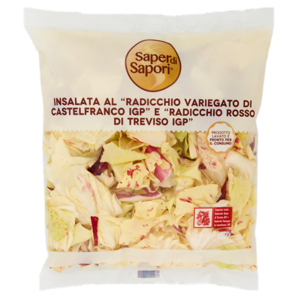 Selex Saper di Sapori Radicchio Variegato IGP e Rosso IGP Lavato e Pronto per il Consumo 200 g