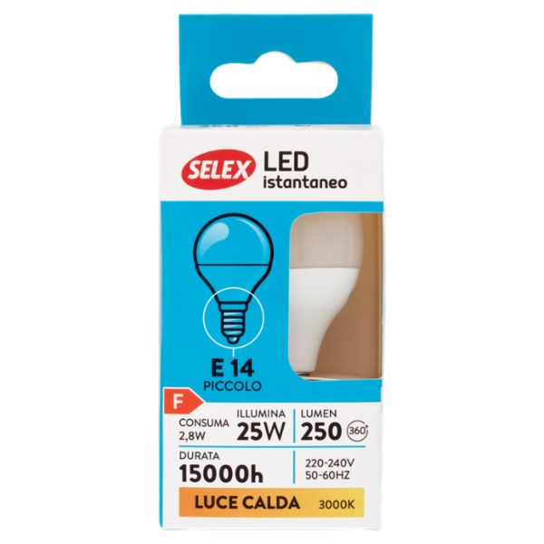Selex Lampadina Led Sfera E14 3W Luce Calda