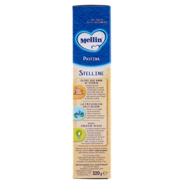 MELLIN Pastina 100% Naturale Stelline con farina Grano Tenero 320 g