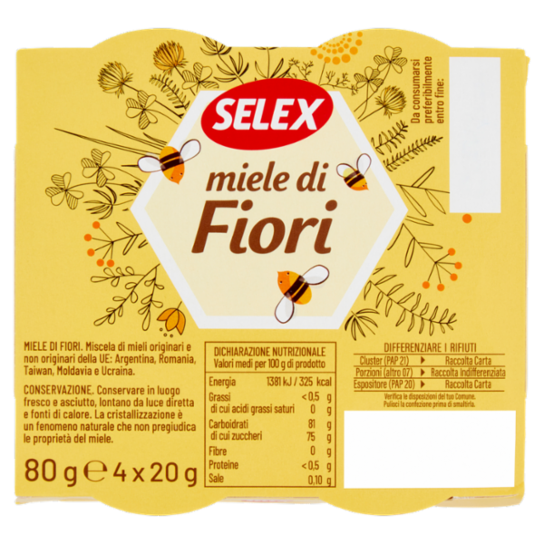 Selex Miele di Fiori 4x20 g