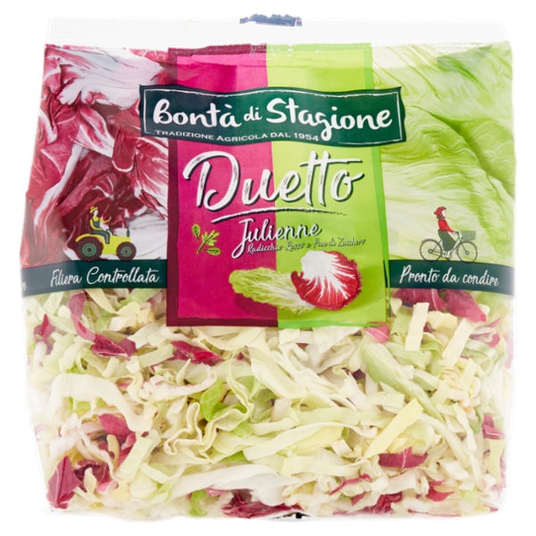 Bontà di Stagione Duetto Julienne Radicchio Rosso e Pan di Zucchero 250 g