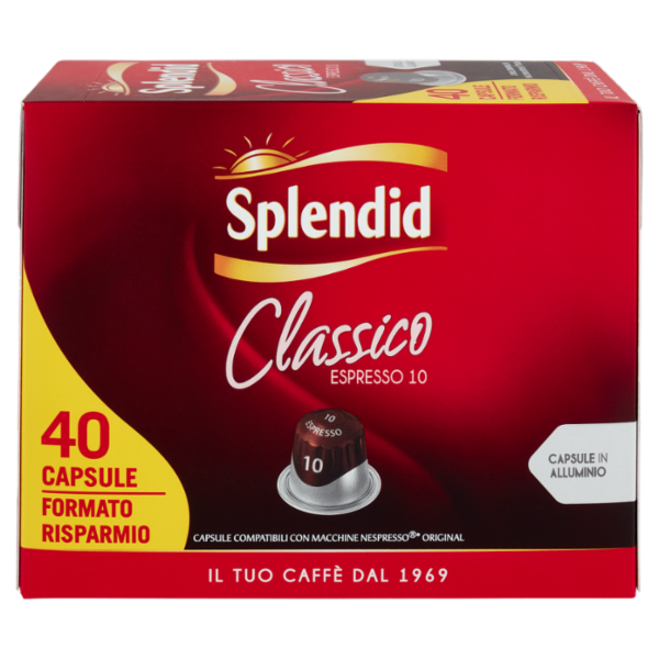 Splendid Classico 10 - 40 Capsule Caffè Compatibili con Macchine Nespresso*® Original 208g