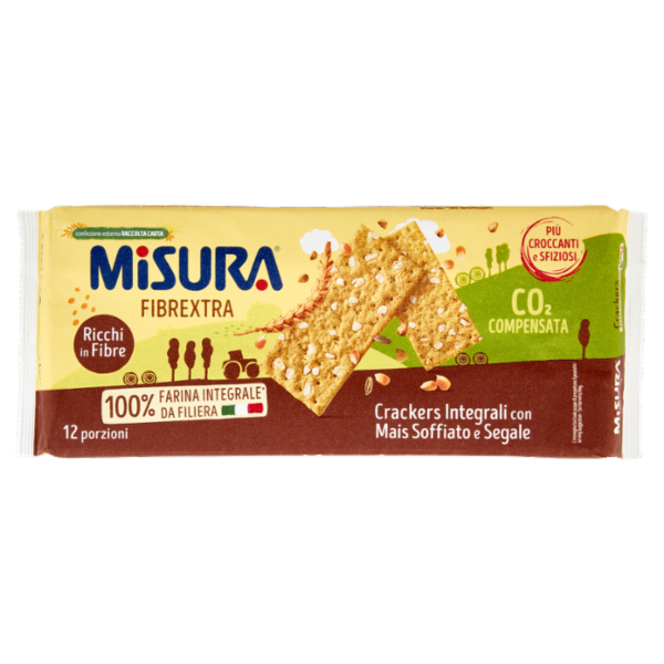 Misura Fibrextra Crackers Integrali con Mais Soffiato e Segale 360 g