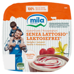 Mila Gusto+Gusto Senza Lattosio* Vaniglia + Lamponi 150 g