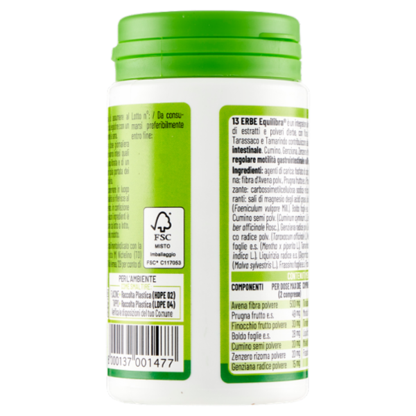 equilibra 13 Erbe Regolarità Intestinale 100 Compresse 70 g