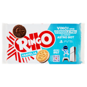 Ringo Vaniglia Biscotti Farciti Con Crema Vaniglia Snack Merenda 6 Porz.330g Limited Edition Netflix
