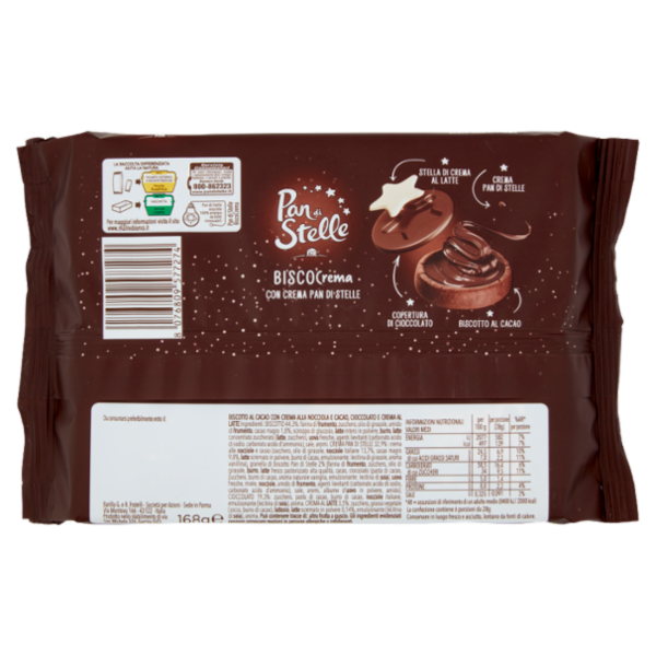 Pan di Stelle Biscotto al Cacao con Crema al Cacao Nocciole e Granella di Biscotto 168g
