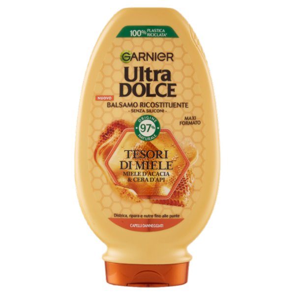 Garnier Ultra Dolce Balsamo Tesori di Miele con Pappa reale,rinforza e nutre i capelli fragili 250ml