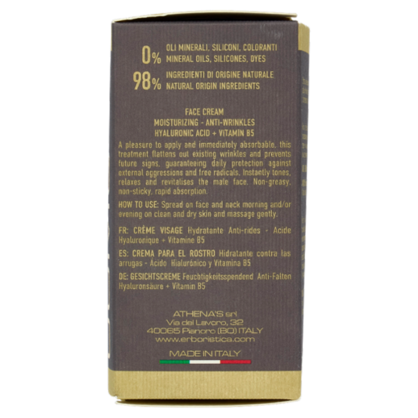 l'Erboristica Uomo Crema Viso Idratante Anti-rughe Acido Ialuronico + Vitamina B5 50 ml