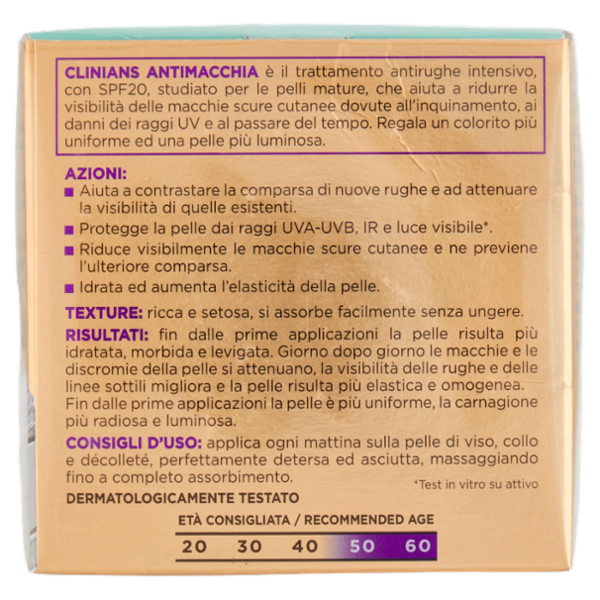 Clinians Sublime Beauty Trattamento Antimacchia Antirughe SPF20 50 mL
