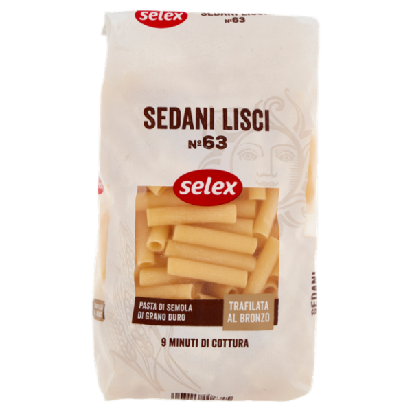 Selex Pasta di Semola Trafilata al Bronzo Sedani Lisci 500 g