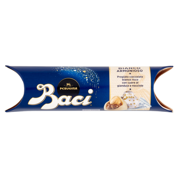 BACI PERUGINA Bianco Cioccolatini ripieni al gianduia e nocciola intera tubo 37,5g