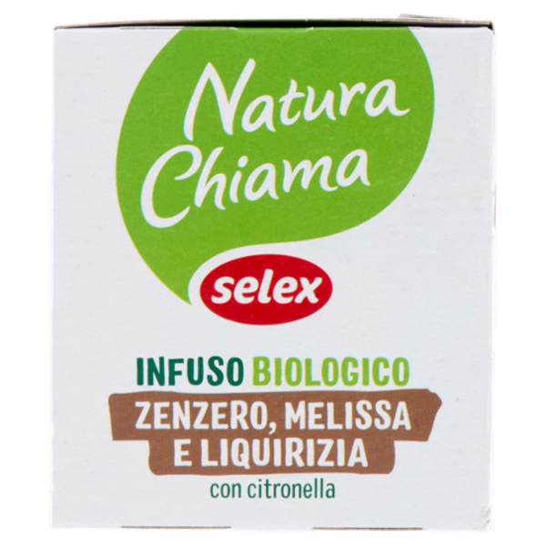 Selex Natura Chiama Infuso di Zenzero,Melissa,Liquirizia,Scorze Limone,Citronella Bio 20 Filtri 40 g
