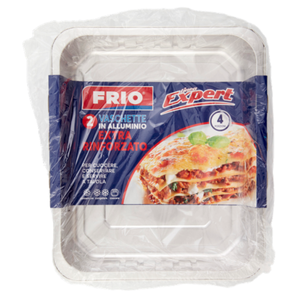 Frio Linea Expert Vaschette in Alluminio Extra Rinforzato 4 Porzioni 2 pz