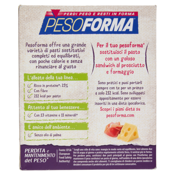 Pesoforma Sandwich Prosciutto e formaggio** 8 x 25 g