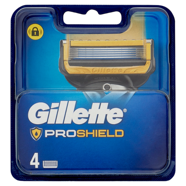 Gillette Lamette di Ricambio per Rasoio da Uomo ProShield, 4 Ricariche