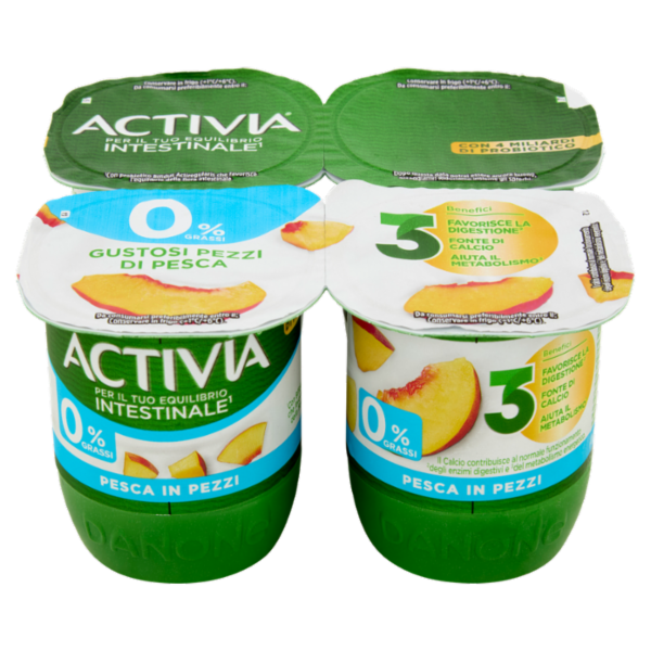 Activia 0% Grassi Pesca in pezzi 4 x 125 g