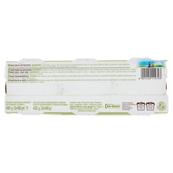 Valfrutta Oro mais Italiano 3 x 160 g