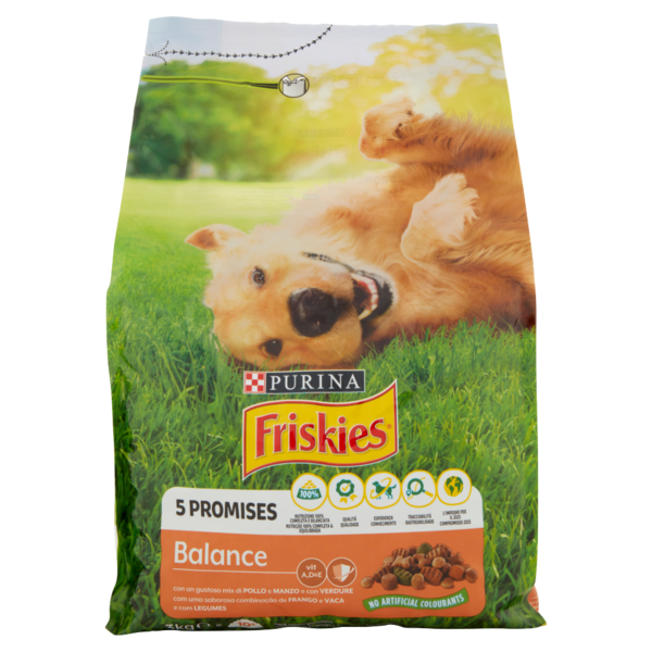 PURINA FRISKIES Cane Balance Con un gustoso mix di Pollo e Manzo con Verdure 3 Kg