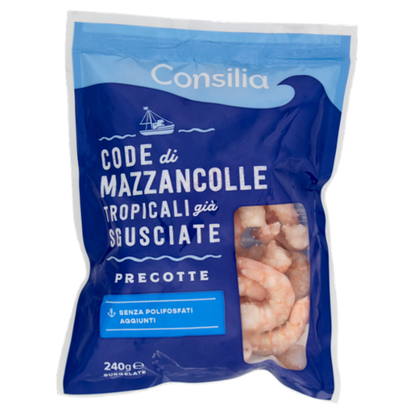 Consilia Saper Scegliere Code di Mazzancolle Tropicali Già Sgusciate Precotte Surgelate 240 g