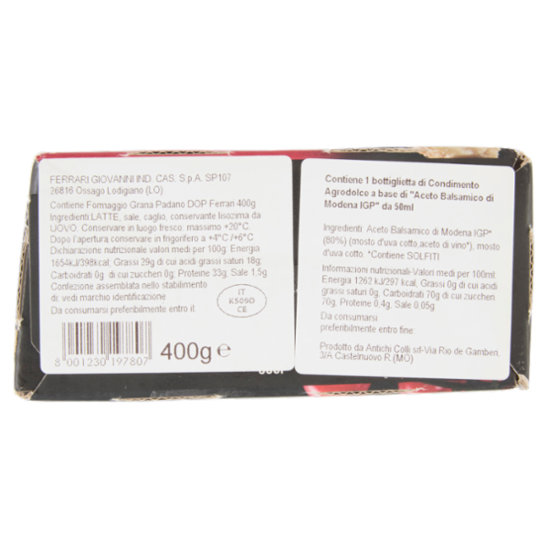 Ferrari Grana Padano DOP 400g con condimento balsamico