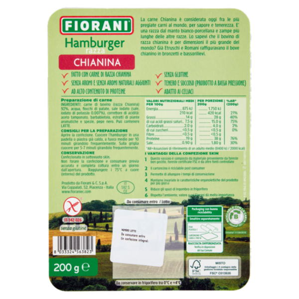 Fiorani Hamburger razza Chianina 200 g