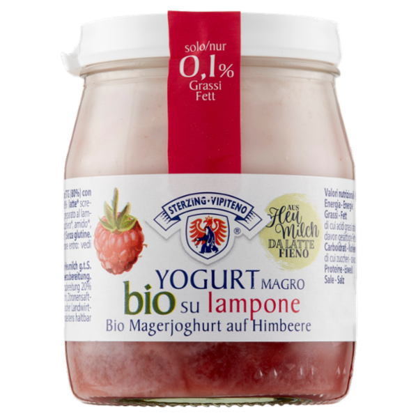 Sterzing Vipiteno bio Yogurt Magro su lampone da Latte Fieno 150 g