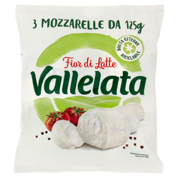 Vallelata Fior di Latte Mozzarelle 3 x 125 g