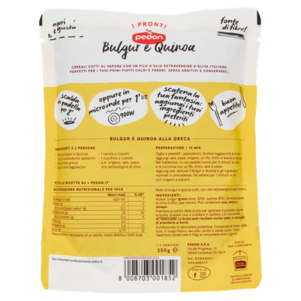 pedon I Pronti Bulgur e Quinoa 250 g