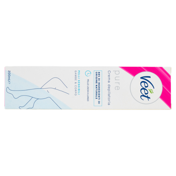 Veet Crema Depilatoria Pelli Sensibili, per Gambe, Braccia, Ascelle e Zona Bikini, 200 ml