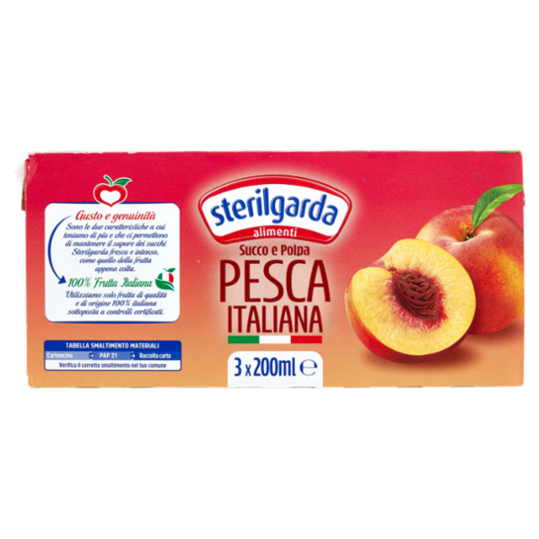 sterilgarda Succo e Polpa Pesca Italiana 3 x 200 ml