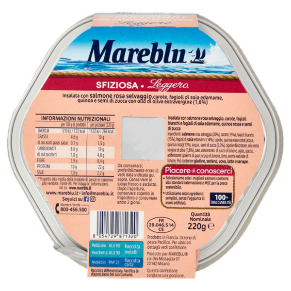 Mareblu le Specialità Leggere con Salmone al Vapore Sfiziosa 220 g