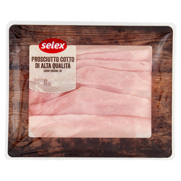 Selex Prosciutto Cotto di Alta Qualità Senza Glutine e Lattosio a Fette 120 g