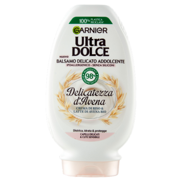Garnier Ultra Dolce Balsamo Delicatezza D'Avena per capelli delicati, senza parabeni, 200 ml