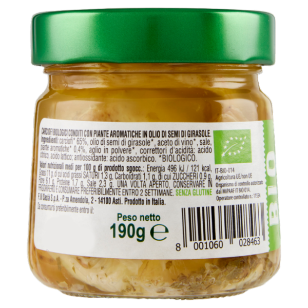 Saclà Bio Carciofi con Piante Aromatiche 190 g