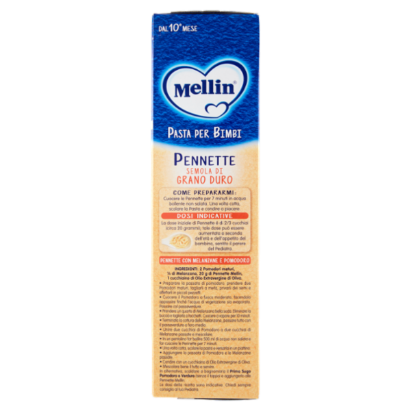 Mellin Pasta per Bimbi Pennette Semola di Grano Duro 280 g