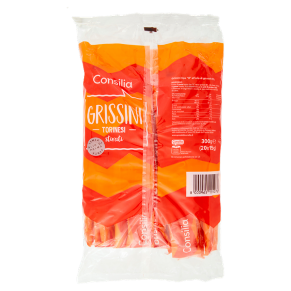 Consilia Grissini Torinesi Stirati in Confezioni Salvafreschezza 20x15 g