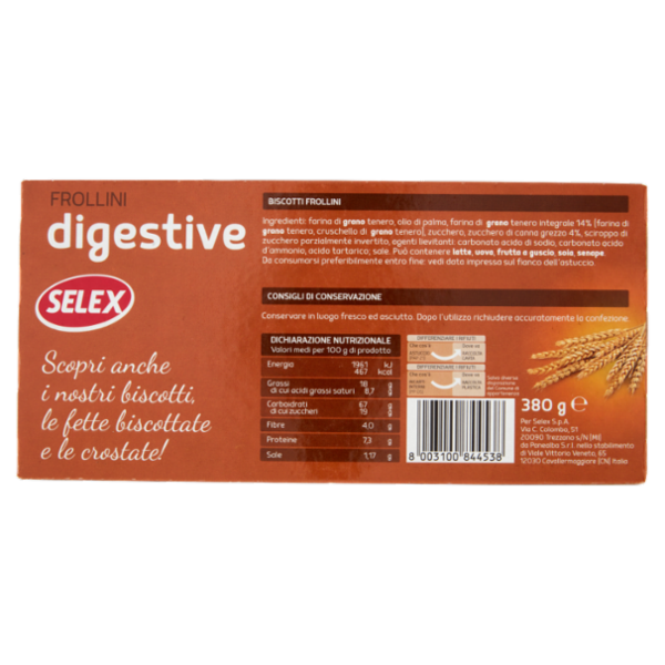 Selex Biscotti Digestive in Confezioni Salvafreschezza 2x190 g