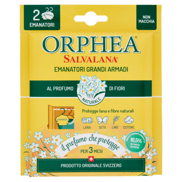 Orphea Salvalana Emanatori Grandi Armadi al Profumo Naturale di Fiori 2 x 4,4 g