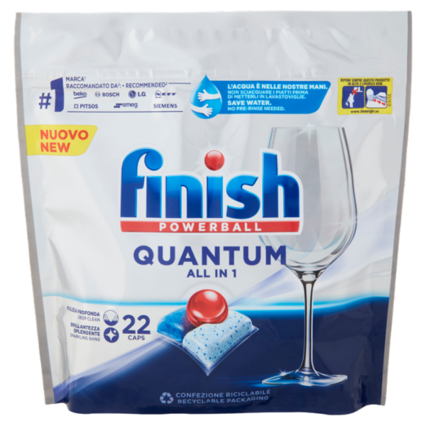 Finish Quantum All in One Regular pastiglie lavastoviglie 22 lavaggi 228,8 gr