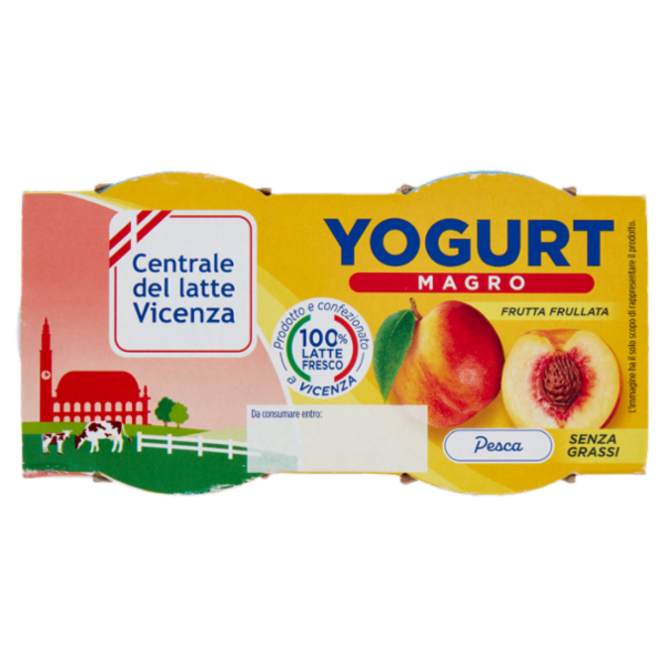 Centrale del latte Vicenza Yogurt Magro Frutta Frullata Pesca 2 x 125 g
