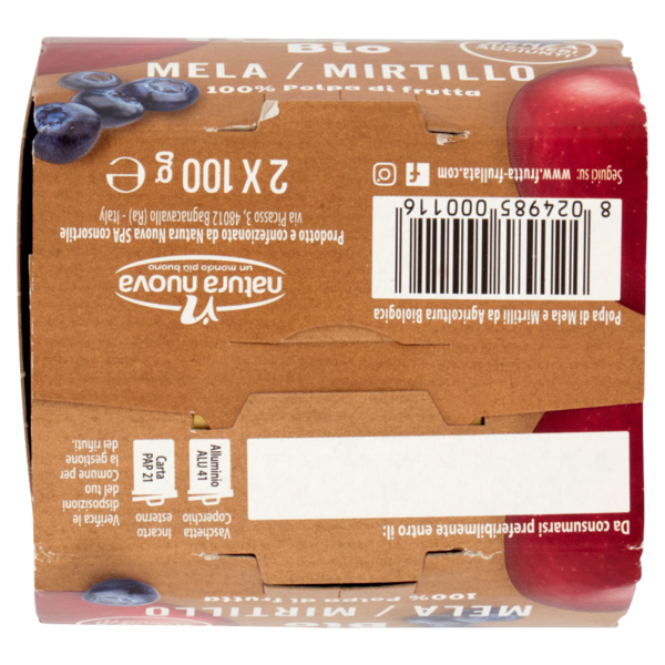 Frullà Bio Mela / Mirtillo 2 x 100 g