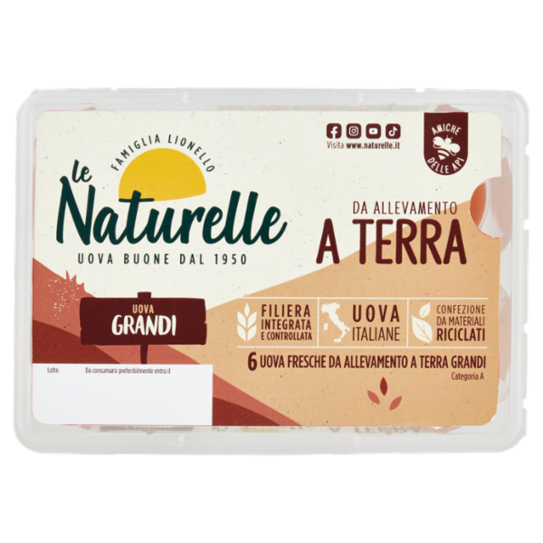 le Naturelle 6 Uova Fresche da Allevamento a Terra Grandi