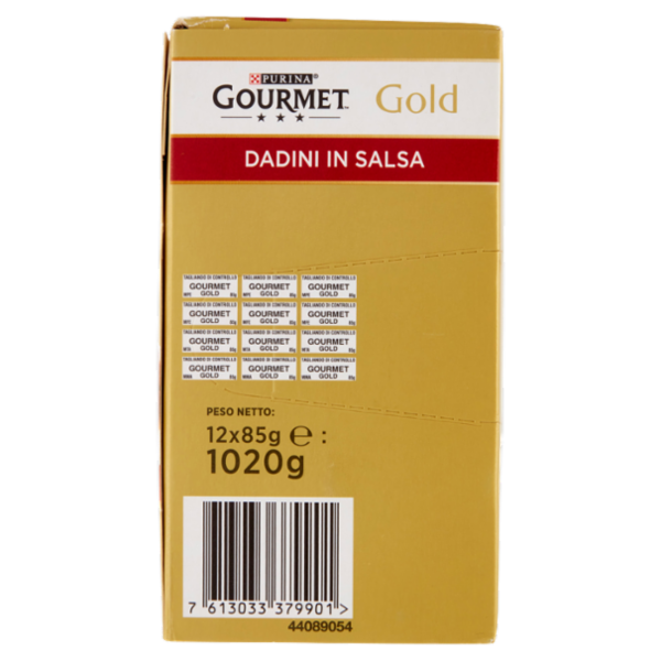 PURINA GOURMET Gold Dadini in Salsa Manzo/Salmone & Pollo/Tacchino & Anatra/Pollo & Fegato 12x85g