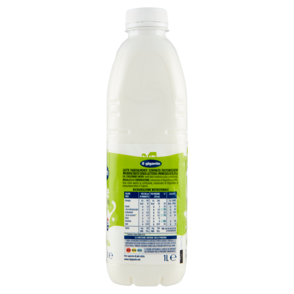 IL GIGANTE Latte Pastorizzato Microfiltrato Senza Lattosio Alta Digeribilità 1 L