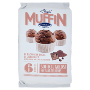 Bononia Dolci i Classici Muffin Al Cacao Con Gocce Di Cioccolato 6 x 42 g