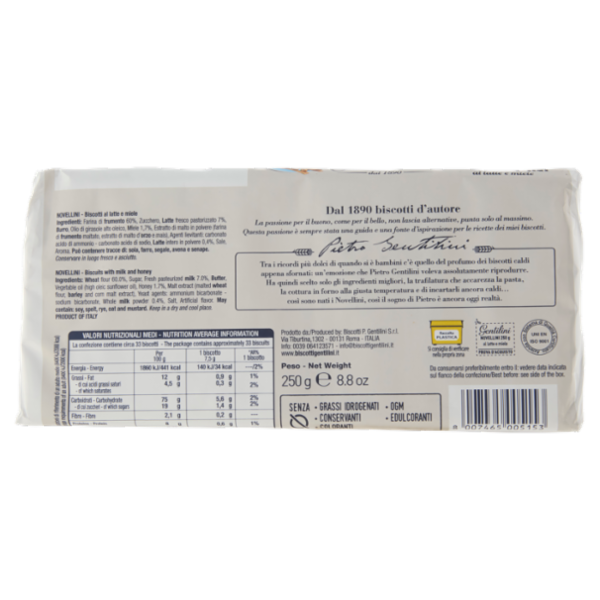 Gentilini Novellini al latte e miele 250 g