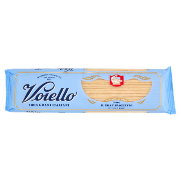 Voiello Pasta Il Gran Spaghetto N°105 grano Aureo 100% italiano Trafilata bronzo 500g