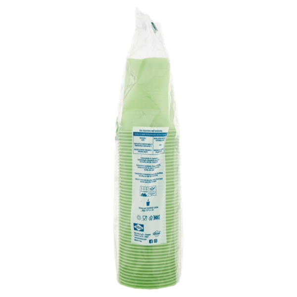 Natural Bibo Color bicchieri Verdi Biodegradabili e compostabili 200 cc 50 pz